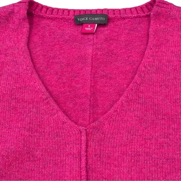 Vince Camuto Size Small V-Neck Pink Sweater Acrylic-Polyester-Spandex - Picture 5 of 6